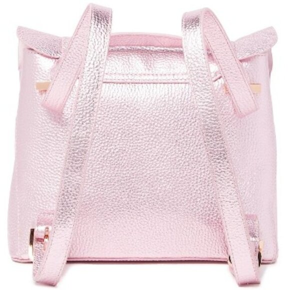 💕TED BAKER LONDON💕 Aviiana Leather Ruffle Backpack Light Pink Metallic NWT - Picture 4 of 16
